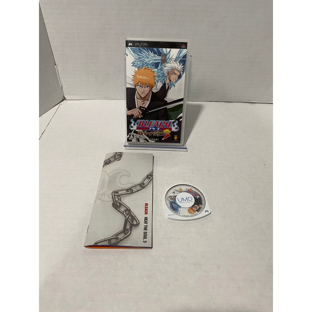 Sony PSP Bleach Heat the Soul 3 Fighting Game Japan Import CIB Excellent
